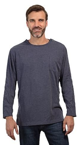 MAI Post-Shirts für Schulteroperationen, hochwertig, einfache Druckknöpfe an den Seiten und volle Armöffnung, langärmeliges Herrenhemd