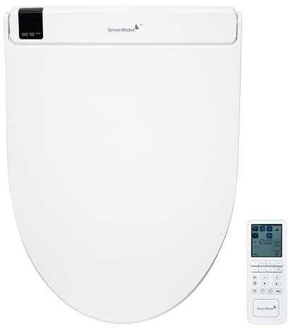 SmartBidet® SB-3000 Electric Smart Bidet™ Toilet Seat for Elongated Toilets with Remote Control with Screen, Unlimited & On Demand Warm Water