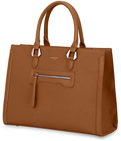 David Jones - Damen Große Handtasche - Frau Schule Büro Arbeit Aktentasche Henkeltasche - PU Leder Viele Fächer Taschen Arbeitstasche - Schultertasche Business Umhängetasche Tote Shopper - Braun