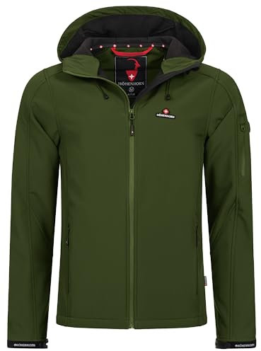 Höhenhorn Altus Giacca softshell da uomo, per esterni, funzionale, per il tempo libero, impermeabile, traspirante, calda, con fodera interna in micropile, verde, XL