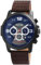 Raptor Limited Herren-Uhr Echt Leder Multifunktion Leuchtzeiger Analog Quarz RA20281 (Dunkelbraun/dunkelblau)