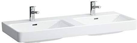 Laufen PRO S Doppelwaschtisch, ohne Hahnloch, mit Überlauf, 1200x460, weiß, Farbe: Weiß - H8149660001091