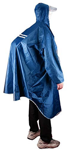 MAGARROW Outdoor Regenponcho Wasserdichter Leichter Regenmantel Poncho mit Verstellbarer Kapuze Regencape Regenjacke für Herren Damen Outdoor Radfahren Wandern (Blau)