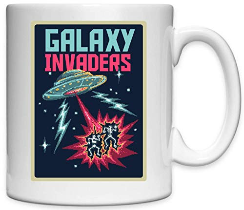 Galaxy Invaders Retro Game Styled Poster Bedruckte Keramikbecher Tasse