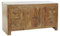 DRW Buffet mit 2 Türen und 4 Schubladen aus massivem Akazienholz, Natur, 110 x 40 x 60 cm