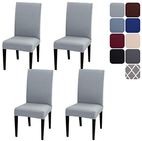 Housse de Chaise Extensible Lot de 4 ou 6, Couverture Protecteur de Chaise Salle a Manger Universel Amovible Lavable Moderne Durable pour Maison Hotel Restaurant Fete Banquet Cuisine Decoration