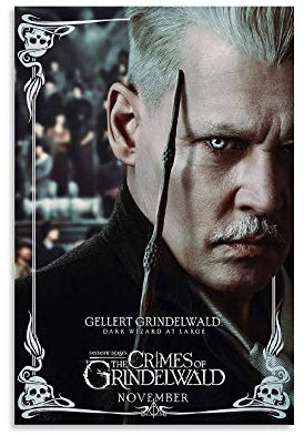 ERTYC Filmposter Fantastic Beasts The Crimes of Grindelwald, dekoratives Gemälde, Leinwand, Wandkunst, Wohnzimmer, Poster, Schlafzimmer, Gemälde, 60 x 90 cm