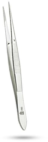 SMI 13 cm Pinzas De Acero Inoxidable Rectas Pinzas Precisión con Puntas Dentadas Pinza Bricolaje