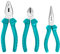 TOTAL - Set di 3 Pinze | Pinza Universale da 180 mm | Pinza Tagliente Diagonale da 160 mm | Pinza a Becchi Piatti da 160 mm | Manico Ergonomico in Fibra | Acciaio | Blu