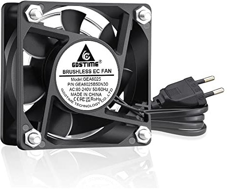 GDSTIME 60mm Lüfter 220V EC 230V 60 x 25mm Axiallüfter Dual Kugellager Bürstenlos Kühlung Lüfter 5000 U/min für Lüfteraustausch Belüftung