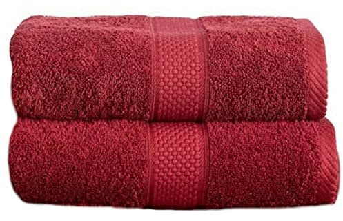 Sue Rossi Ltd 100% Turkish Cotton Guest Towels Hand Kitchen Towel Face Cloth 40 x 60 cm Pack Of 2 Twin Set (Burgundy)