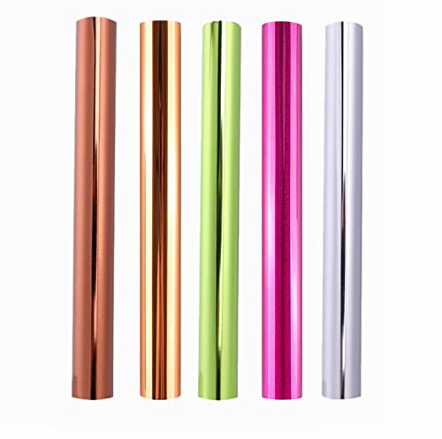 5 Rollen Toner Reactive Foil Paper 5mx19.3cm Hot Stamping Wrapping Paper for Card Making Sparkling Craftwork Scrapbooking Paper Crafts Handmade Foil by Laser Printer and Laminator