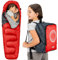Trail Schlafsack Kinder Mumienschlafsack als Schlafsack 3 Jahreszeiten für Camping – 300gsm – für Jungen und Mädchen – mit Leichtem Transportrucksack - Rot
