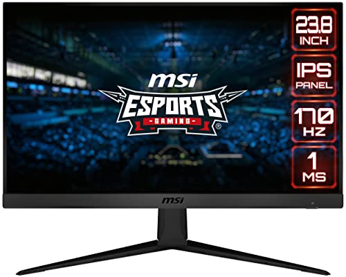 MSI G2412, Monitor da gioco da 24 pollici, 1920 x 1080 (FHD), IPS, 1ms, 170Hz, FreeSync Premium, HDMI, Displayport, Inclinazione, Nero
