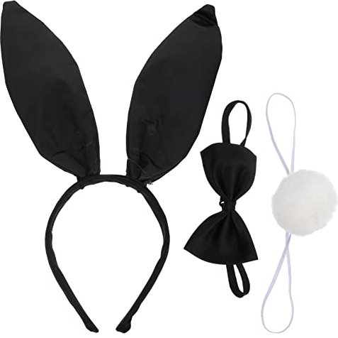 Kaninchen Ohren mit niedlichen, Kaninchen Ohren mit Haaren mit Ostern Halloween Weihnachten Party Accessoires Schwarz hase kostüm kinder