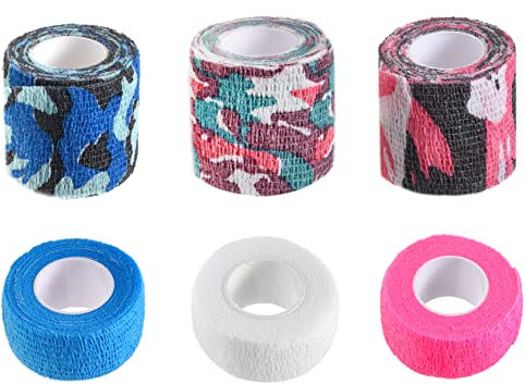 ECO-FUSED Self-Adhering Bandage - Injury Wrap Tape for Pets, Dogs, Cats, Horses - Pack of 6 - Dog Bandages for Legs - Prevent Licking - Does not Stick to Hair - Elastic, Water Repellent, Breathable