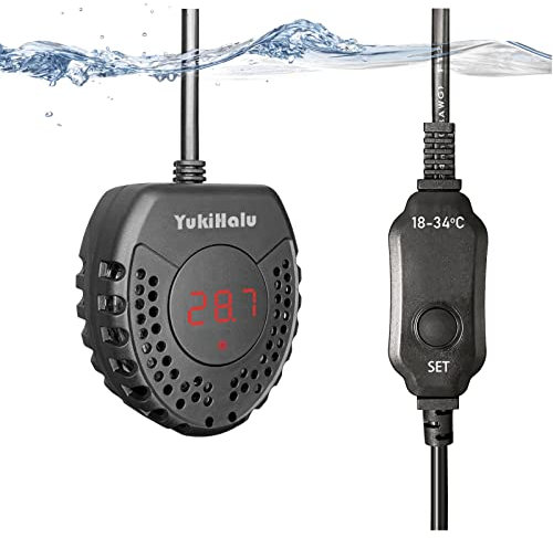 YukiHalu Aquarium Heizung, 25/50/100/150W Mini-Aquarienheizung mit Eingebautem Thermometer, Externem Temperaturregler, Verwendet für 1-100 Liter (50W)