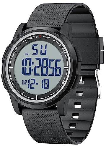 Affute Uhren Herren & Damen Minimalistisch Sport 5ATM Schwimmen Digital wasserdichte Armbanduhr, Ultra-Dünne Weitwinkel-Display Gummi-Armband Armbanduhr für Jungen Mädchen