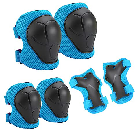 Hovineumoo Equipo de Protección Infantil 6PCS, Set Rodilleras Coderas y Muñequeras Set de Protección Infantil, Juego de Protecciones para Ciclismo, Monopatín, Escalada, Esqui y Otros Deportes