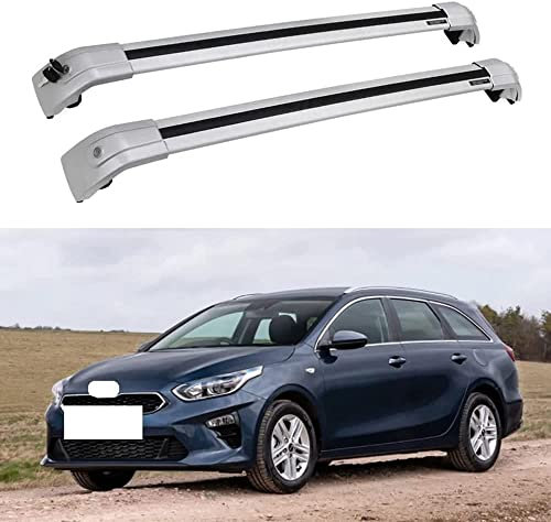 2 Stück Aluminium Dachträger Relingträger Dachgepäckträger für Kia Ceed Sportswagon SW Estate 2012-2022, Fahrradträger Dachboxen Dachgepäckablage