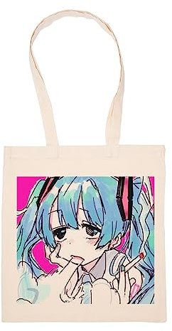 Hopestly Miku Cig Tasche Wiederverwendbar Einkaufen Lebensmittel Baumwolltuch Tote Reusable Shopping Bag