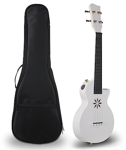 Btuty Ukulélé 25 pouces 4 cordes Ukulélé en fibre de carbone Uke portable avec sac de transport pour débutants Adultes Adolescents Outil à cordes professionnel