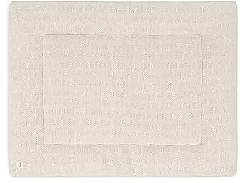 Jollein Krabbeldecke für Baby - Grain Knit, Oatmeal - Laufgittereinlage - 75x95 cm - Spieldecke Baby - Hellbeige