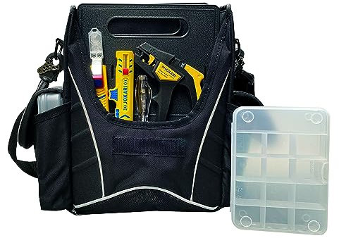 Jokari Sac azubit 490031-4 pièces (sac à outils, rempli avec dénudeur, pince à dénuder, testeur de phase et couteau à câble, sac de qualité supérieure)