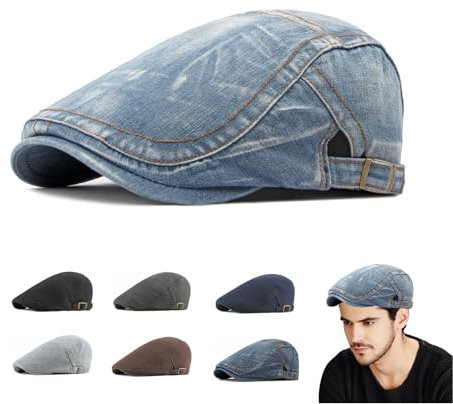 Siribelle Barrett Mütze Herren Schiebermütze Herren Einstellbar Flatcap Vintage Baskenmütze Newsboy Schirmmütze Gatsby Ivy Irischer Hut