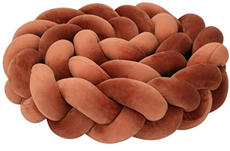 IIQI® Bettschlange Geflochten Mischfarbe Dekokissen Bettumrandung Knotenkissen-Seitenschläferkissen Kopfschutz, Sofakissen für Wohndekoration gewebtes Kissen (A41,420cm)