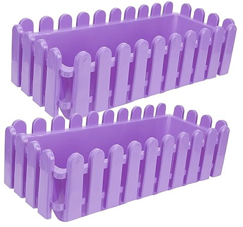 OFFSCH 2pièces Jardinière Rectangulaire Pot De Fleurs Décoratif pour Plantes Succulentes Et pour Balcon Et Fenêtre