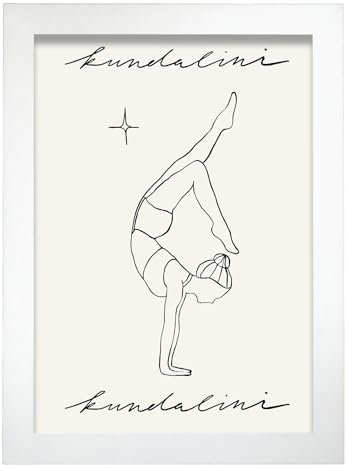 Nacnic Kundalini Yoga Blatt. In Yoga mutiert Poster. Ästhetische dekorative Gemälde für Ihr Wohnzimmer, Schlafzimmer, Zuhause Größen A4 mit weißen Rahmen