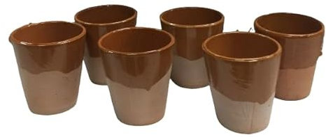 Set bicchieri in terracotta smaltati cm.10