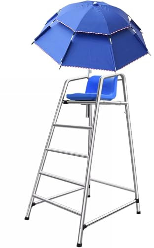 Silla de socorrista de Piscina 120 150 180 cm de Alto Salvavidas/tumbonas de Acero Inoxidable 304, Silla de Salvavidas con sombrilla para Piscina, Asiento cómodo Silla de Salvavidas(70in/1.8m/5.9ft)