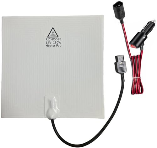 RICHOOSE Electric Heated Pad for Delivery Pizza Bag, 12V 150W Food Warmer, Portable Heat Pad with Car Power Plug, Built-in Thermostat 176℉, Perfect for Deliveriers of Uber Eats, DoorDash, Grubhub