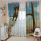 FYRHLH Fenster Vorhang Schlaufen-Vorhang Baum & Elefant Dekorative Gardine Schlaufenschal Fenster-Schal Größe:B336 x H229cm
