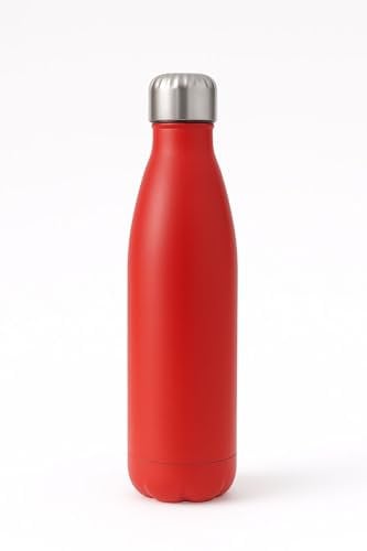Stainless Steel Water Bottle – 500ml Insulated Flask, Vacuum Double Wall, Leak-Proof, BPA-Free, Keeps Drinks Cold 24h & Hot 12h – Durable Travel Bottle for Sports, Gym & Office (Red)