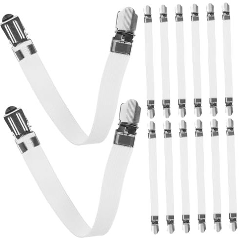 JEWEDECO 16piezas Abrazaderas Fijadores Clips Funda Planchar Soporte Ajustable Clips Funda Tabla Planchar Correas Sujetadores