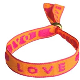 Generisch Selfmade Festival Armbänder Boho Schmuck - Stoffarmband Bunt - Freundschaftsarmbänder Größenverstellbar Sommer Schmuck (Love Orange Pink)