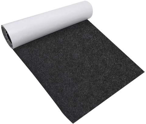 Gohytal Filz Selbstklebend 1mm, 40x150cm Klebefilz Selbstklebend, Bespannstoff aus Filz, Innenraumverkleidung Bezugsstoff Bastefilz für DIY Box Liner, Schwarz