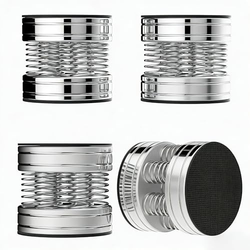 Monosaudio 4 soportes para altavoces Hi-Fi, almohadillas de aluminio, amortiguadores, pies de aislamiento, pies absorbentes, pies de alta fidelidad, posavasos para amplificador, tocadiscos, subwoofer