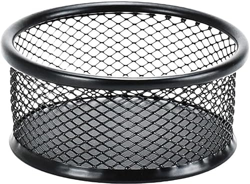Paper Clip Holder, Paperclip Holders for Desk, Mesh for Desk Binder Wire Mesh Bowls, Paper Clip Dispenser Organizer for Holding Small Parts Office Accessories Black
