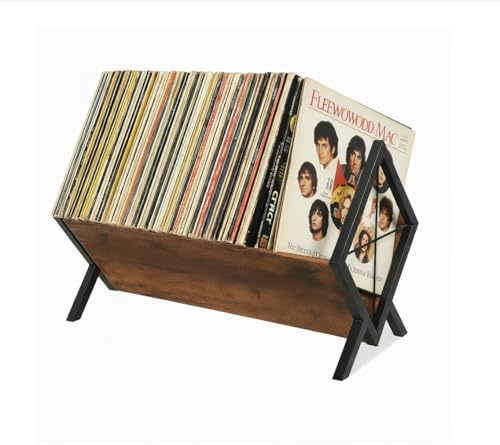 imuounl Schallplatten Aufbewahrung,cd Regal,schallplatten Regal Schallplattenständer&Vinyl Halter bücherregal klein für bis zu 80 LPs–CD & Buch Organizer–Schreibtisch Regal für Bücher, Magazine