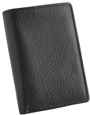 NEXT Homme Portefeuille en Cuir Pleine Fleur à Triple Rabat Noir One Size