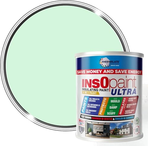 Thermilate InsOpaint ULTRA INSULATION PAINT Advance Energy Saving Paint Keep Room Warm | 5L | Tough Acrylic Emulsion Wall Ceiling Paint Pistachio White