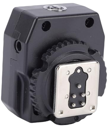 ZAICOLER Camera Flash Hot Shoe Adapter Auto Metering High Speed Sync Hot Shoe Riser Extender Intelligently Adjust Brightness 3.5mm Socket PC Sync Port 4 Flash Connections Support