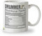 DZ068 Tasse mit Schlagzeug-Ernährungsfakten, tolle Geschenkidee