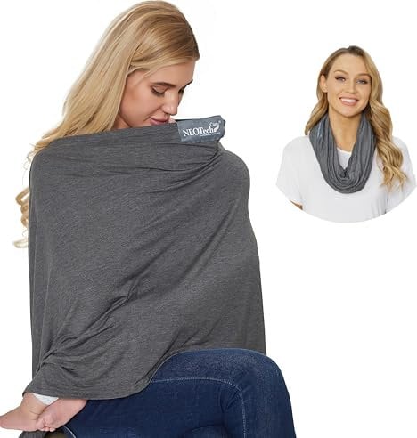 NeoTech Care Stilltuch/-schal - Stillzubehör - weicher Stoff (Grau)