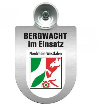 Einsatzschild mit Saugnapf - Bergwacht im Einsatz - incl. Regionenwappen nach Wahl 393807 Farbe Region Nordrhein-Westfalen