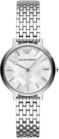 Emporio Armani Uhr für Damen , Zweizeiger Uhrwerk, 32mm na Edelstahlgehäuse mit einem Edelstahlarmband, AR11112